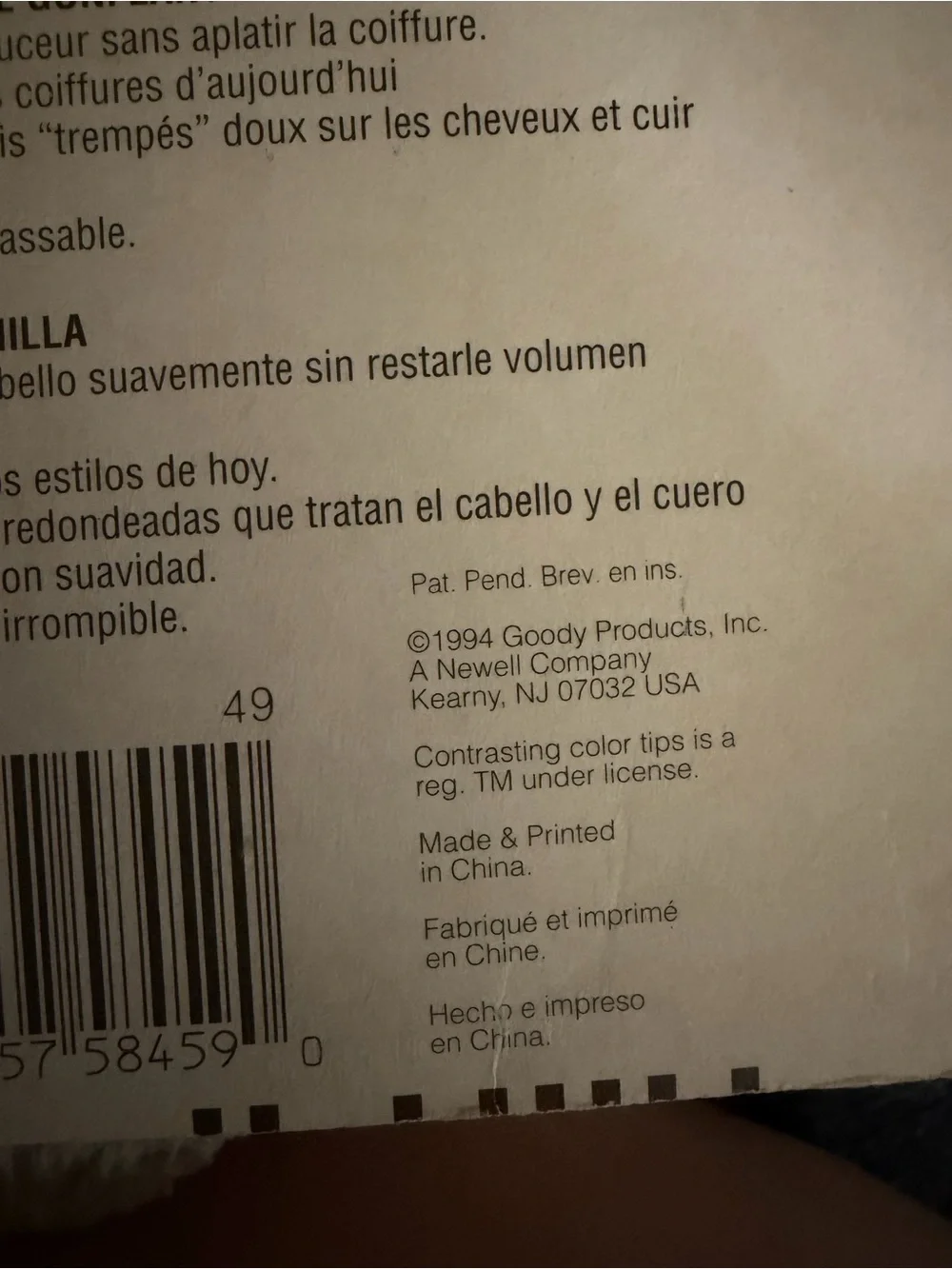 NOS Goody Hair Lift Comb 1994 Color Dip